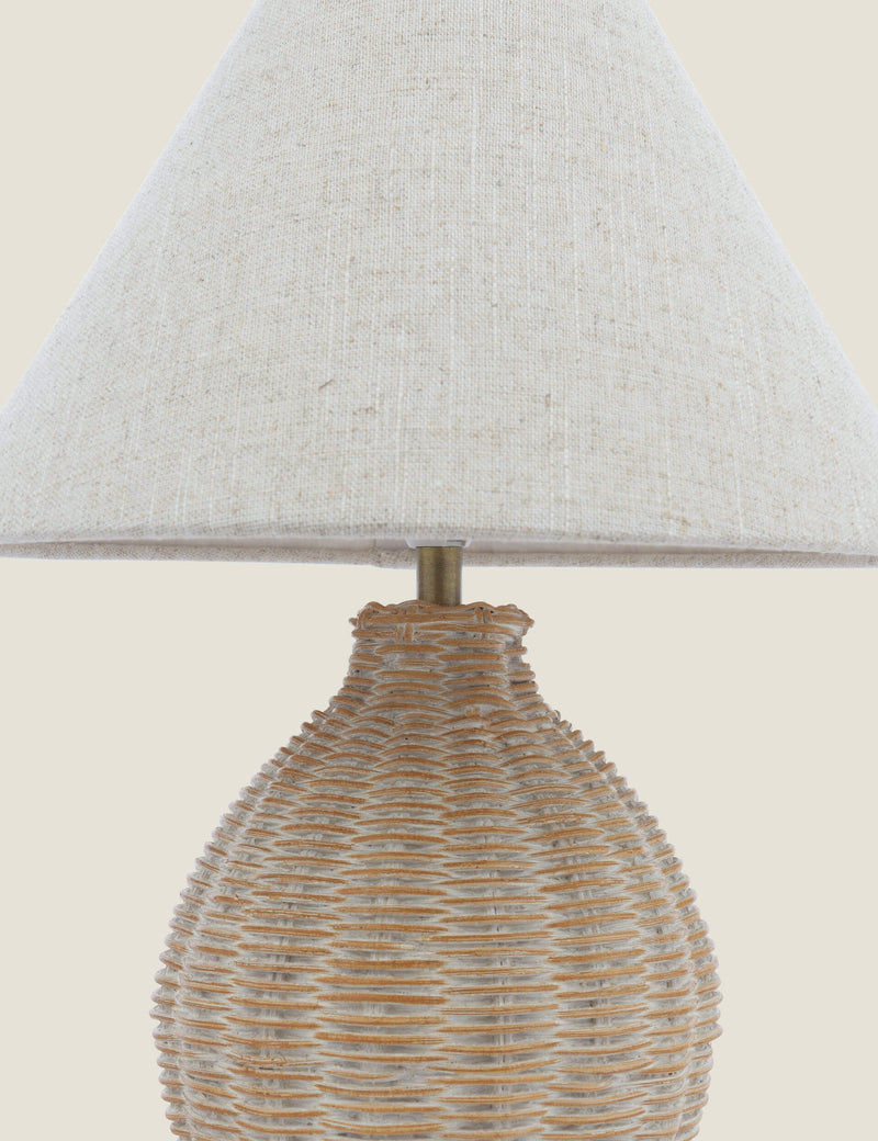 Laura Ashley Fernhill woven wicker table lamp, UK version