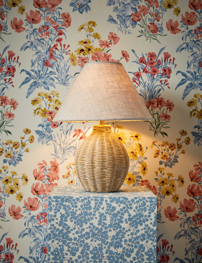 Laura Ashley Fernhill woven wicker table lamp, UK version