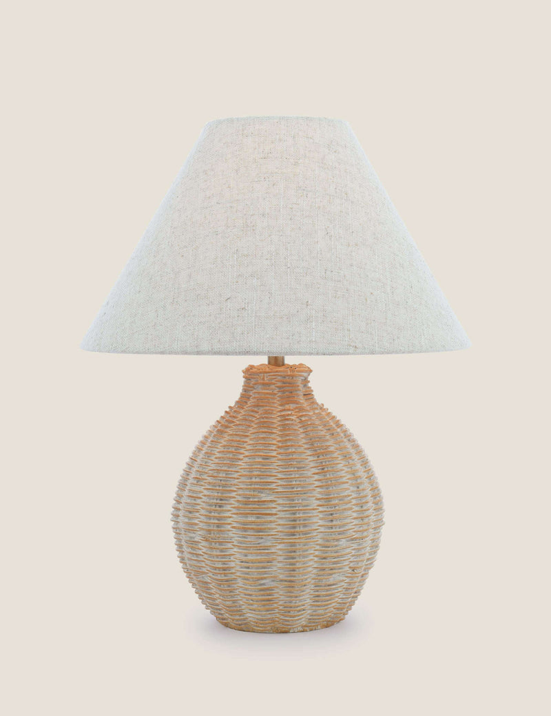 Laura Ashley Fernhill woven wicker table lamp, UK version