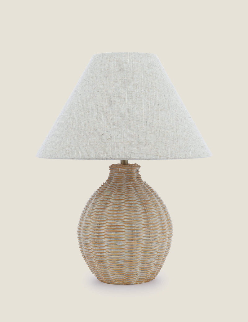 Laura Ashley Fernhill woven wicker table lamp, UK version