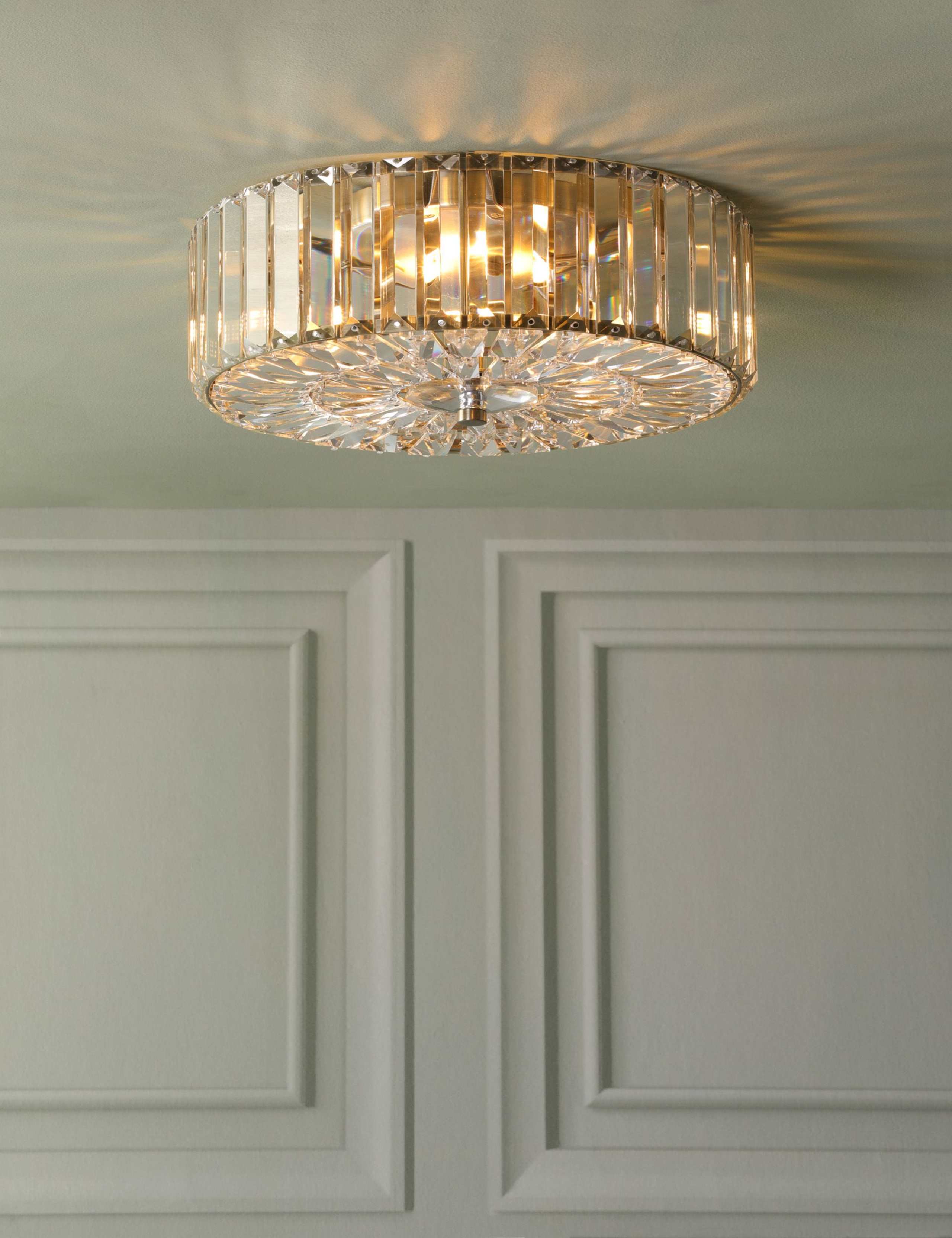 Laura Ashley Fernhurst crystal flush ceiling light, imported from the UK