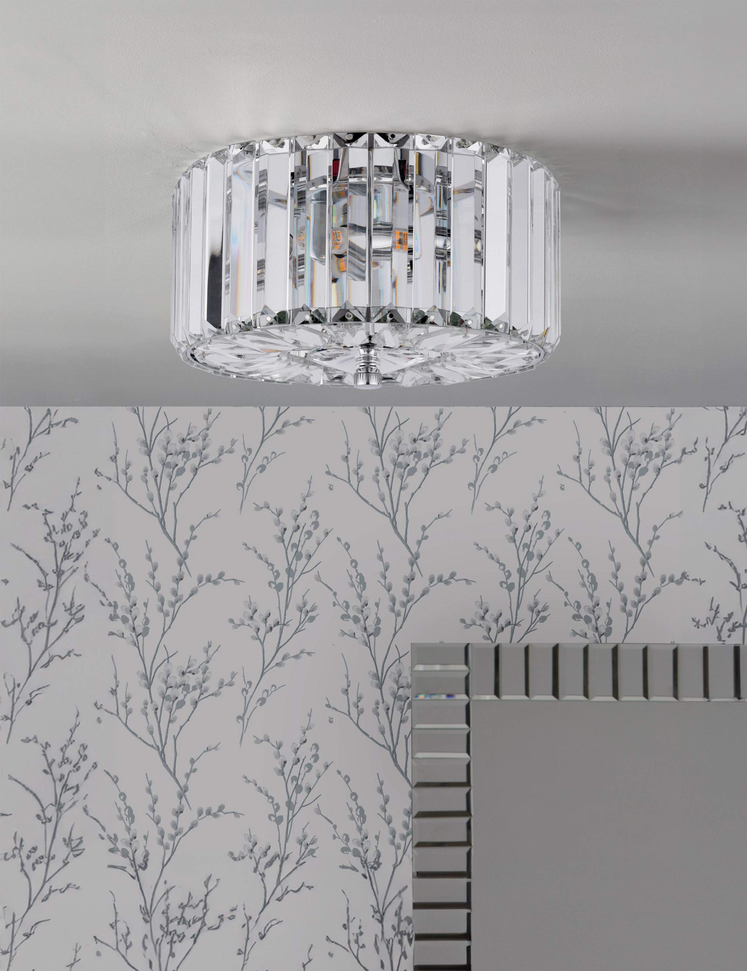 Laura Ashley Fernhurst crystal flush ceiling light imported from the UK
