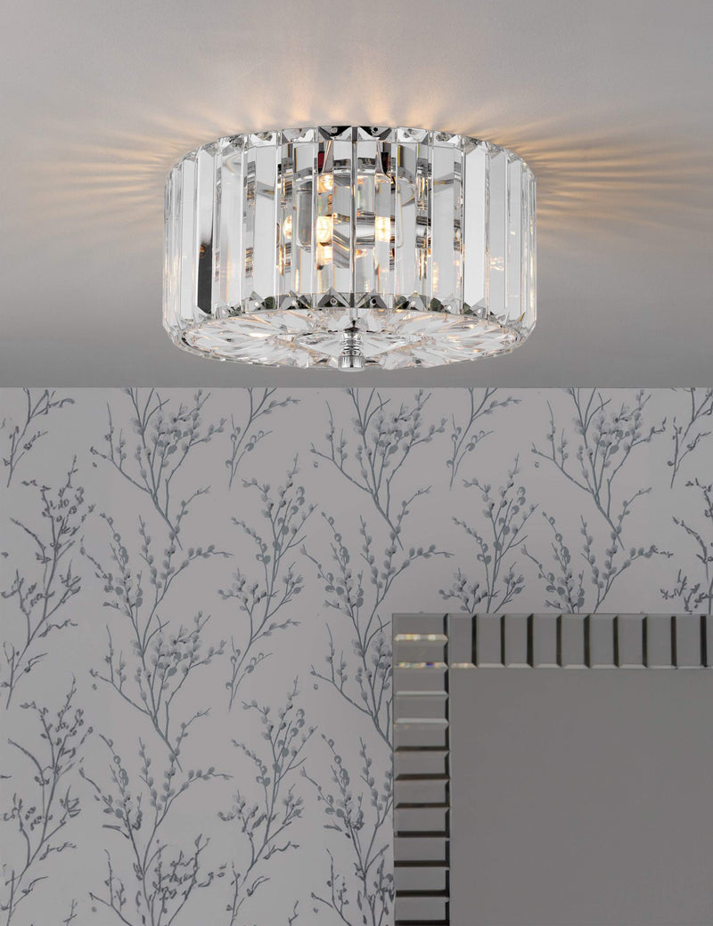 Laura Ashley Fernhurst crystal flush ceiling light imported from the UK