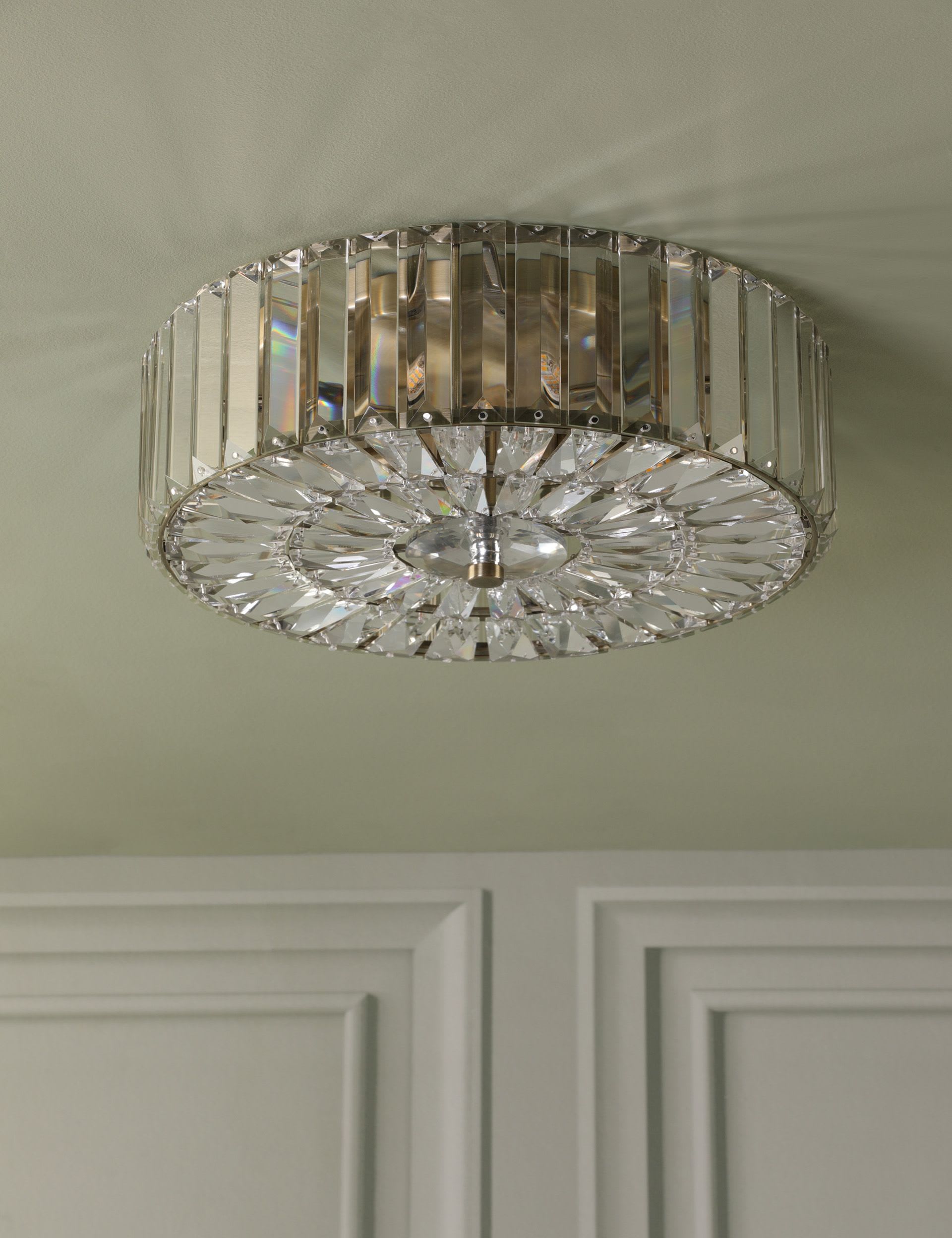 Laura Ashley Fernhurst crystal flush ceiling light, imported from the UK
