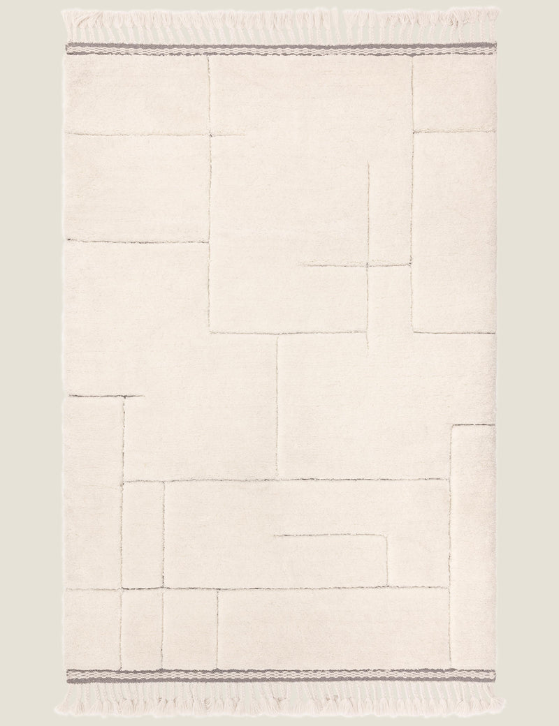 Asiatic Fes rug shaggy pile geometric pattern, imported from the UK