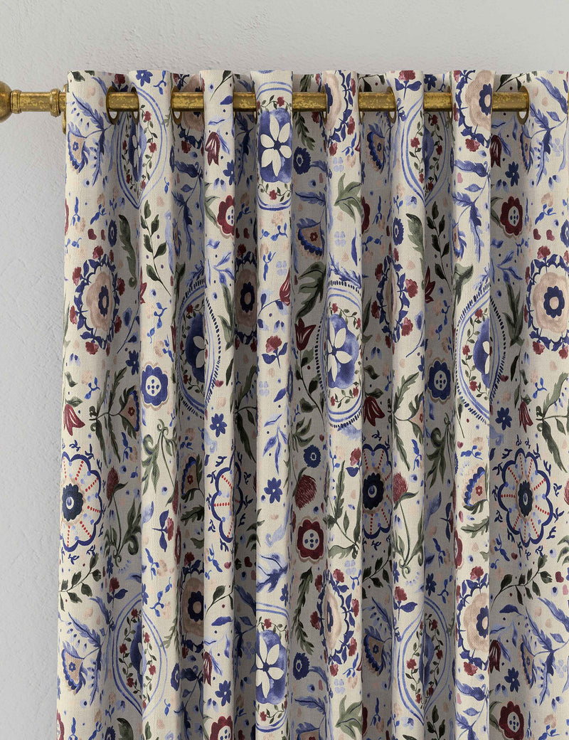 Joules Festival Flowers eyelet blackout curtains, British brand