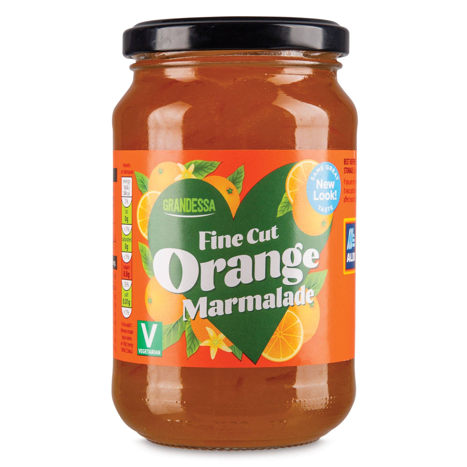 Fine cut orange marmalade with orange peel, imported from the UK