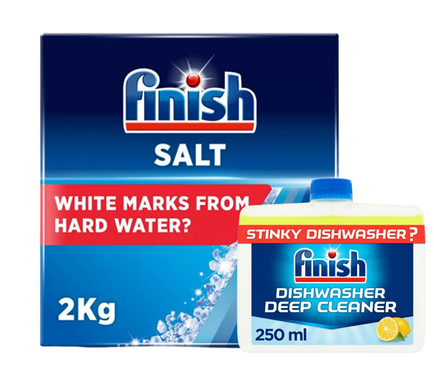 Finish Dishwasher Salt & Cleaner Bundle