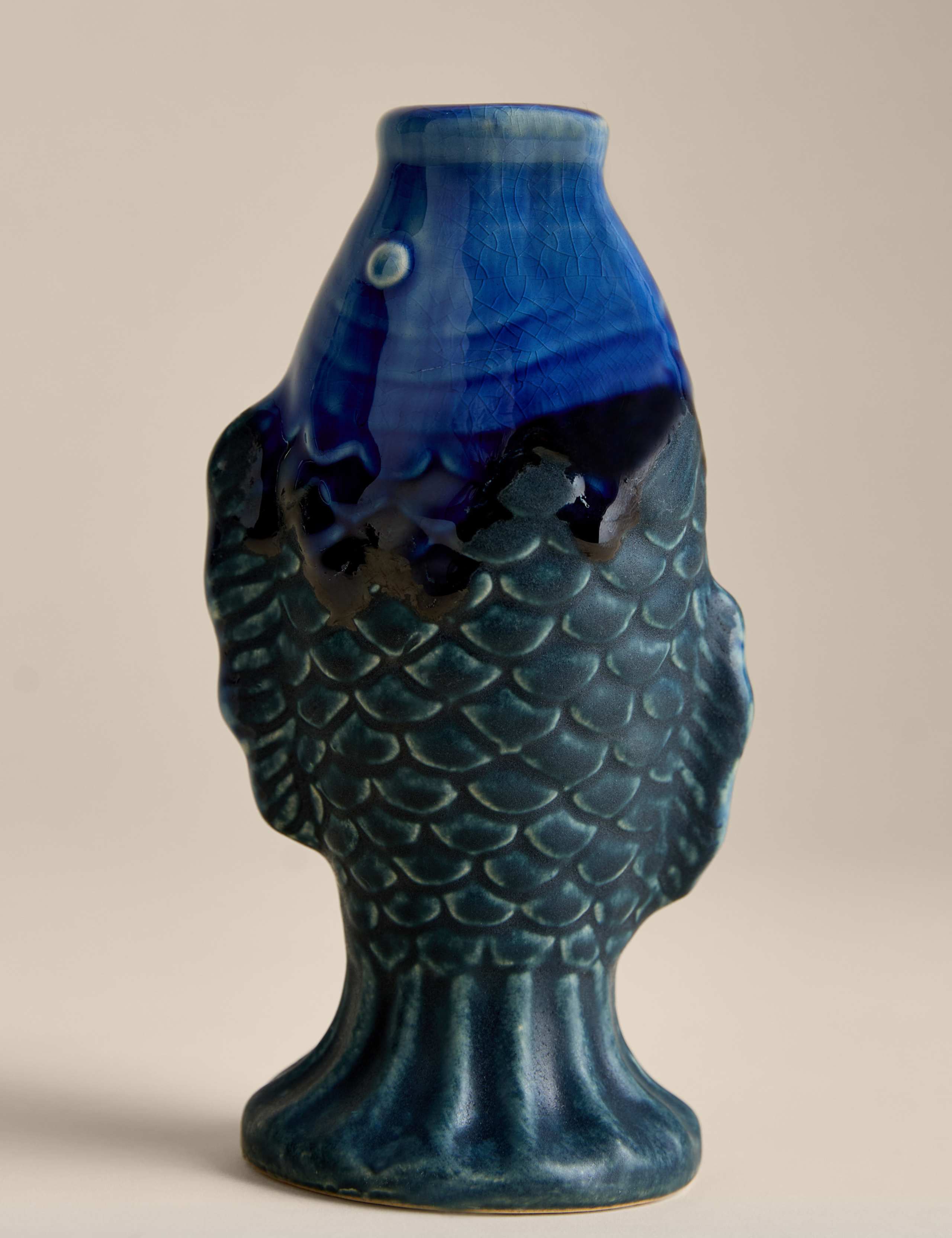 Fish ceramic dinner candle holder 17.4cm (British brand)