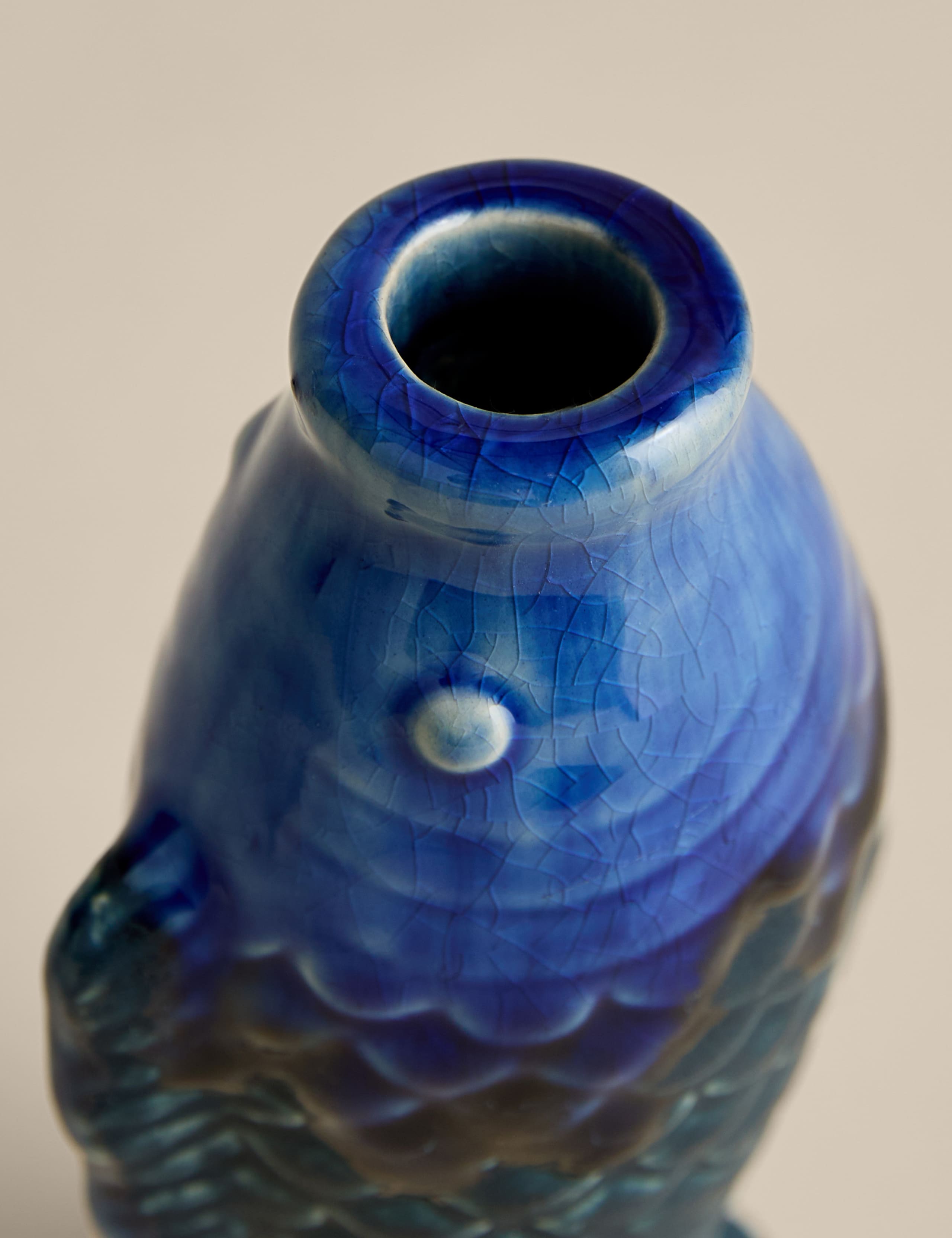 Fish ceramic dinner candle holder 17.4cm (British brand)