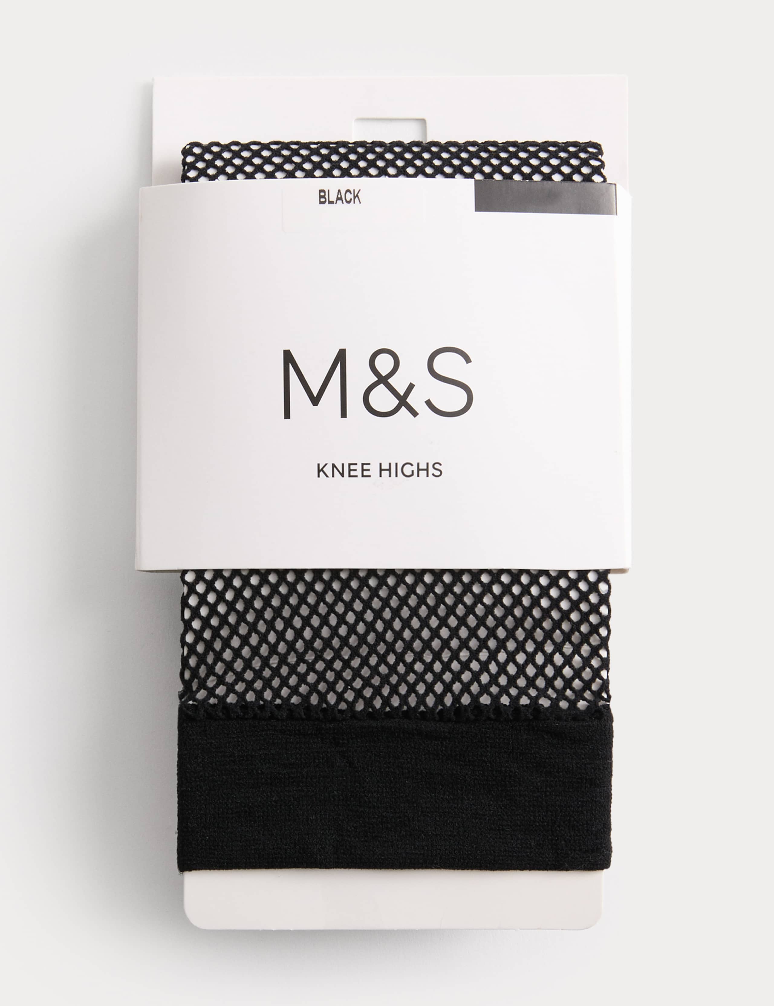 M&S Fishnet Knee Highs with added stretch, imported from the UK