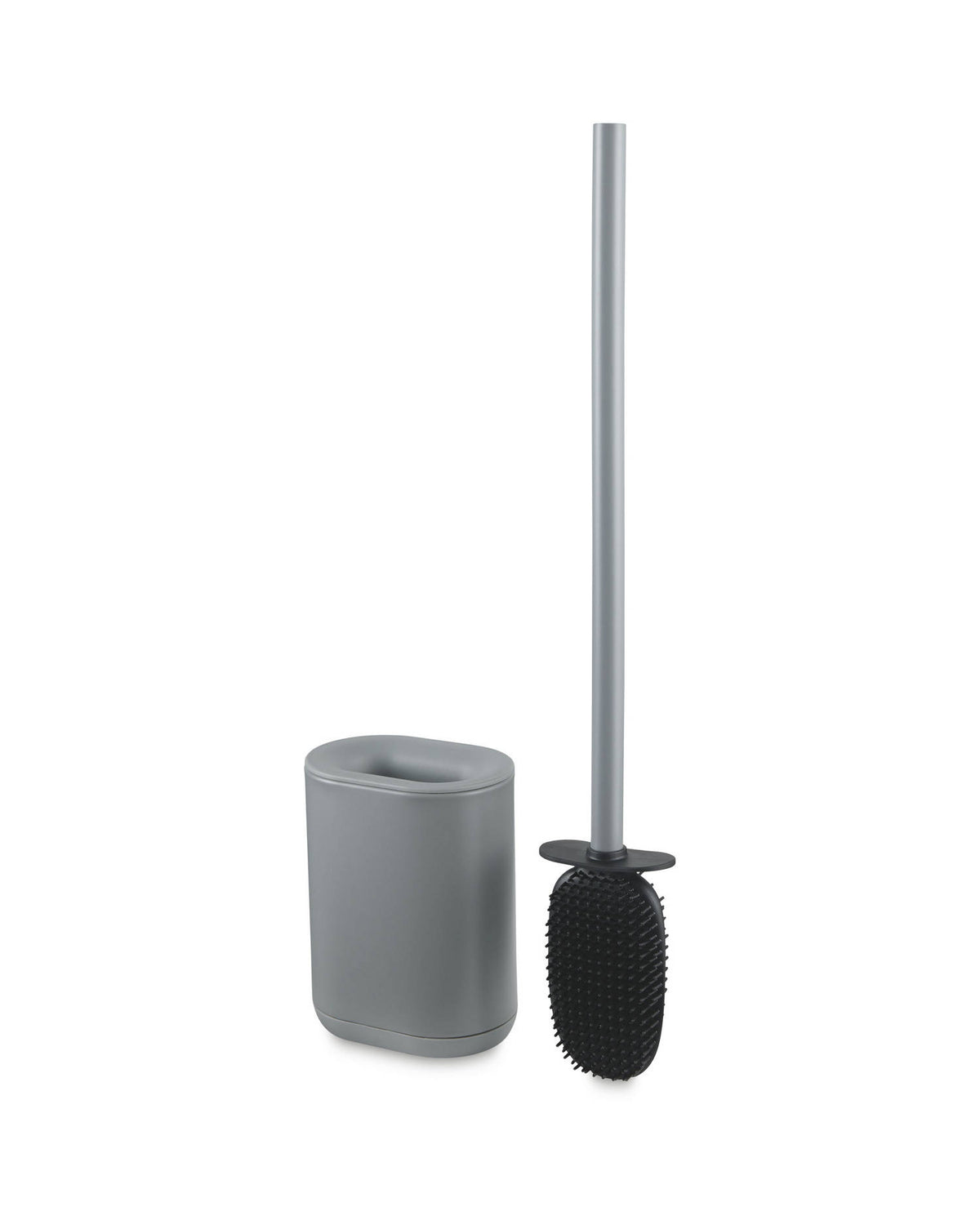 Flat toilet brush and holder with space-saving design - British product