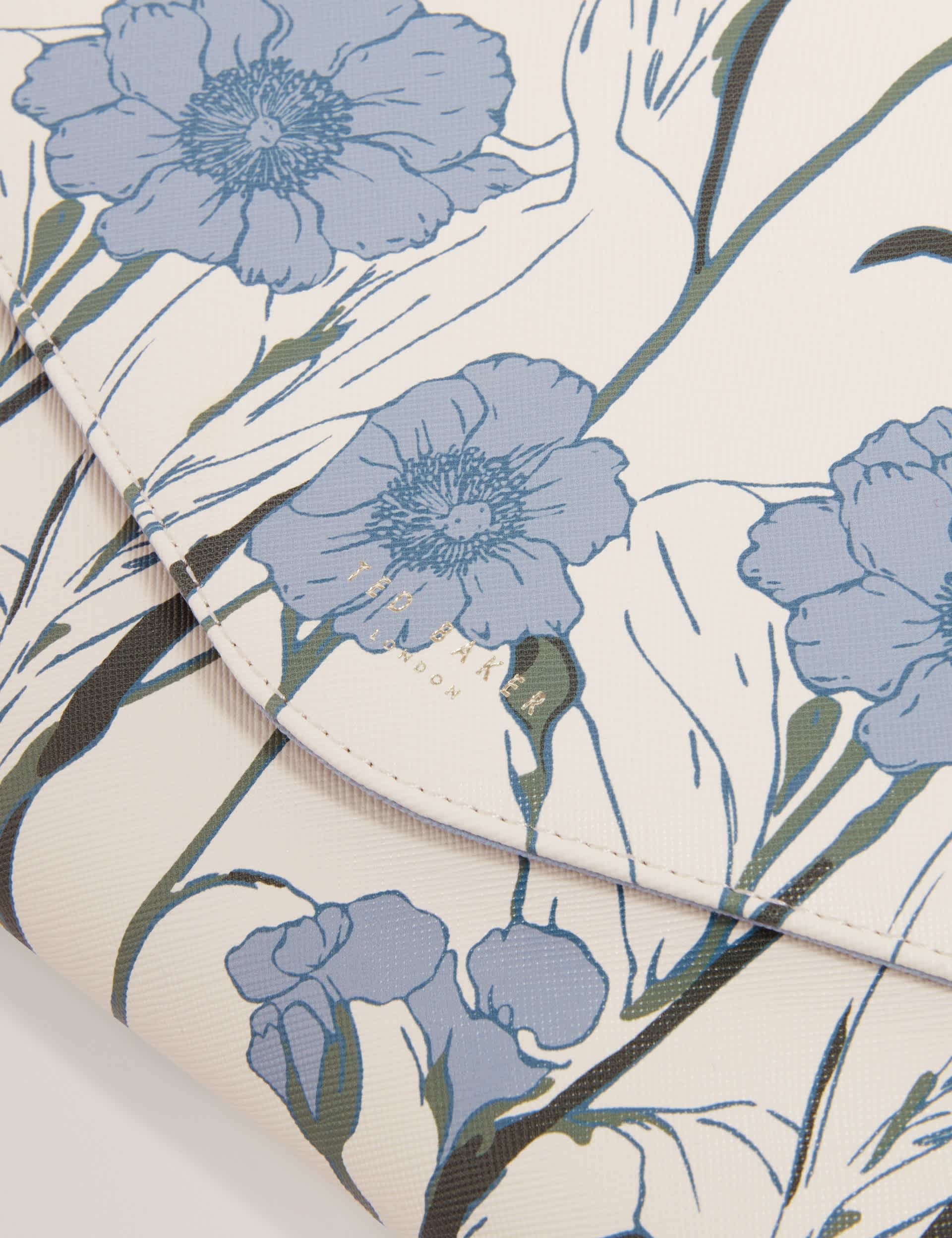 Ted Baker floral clutch bag with wrist strap, imported from the UK