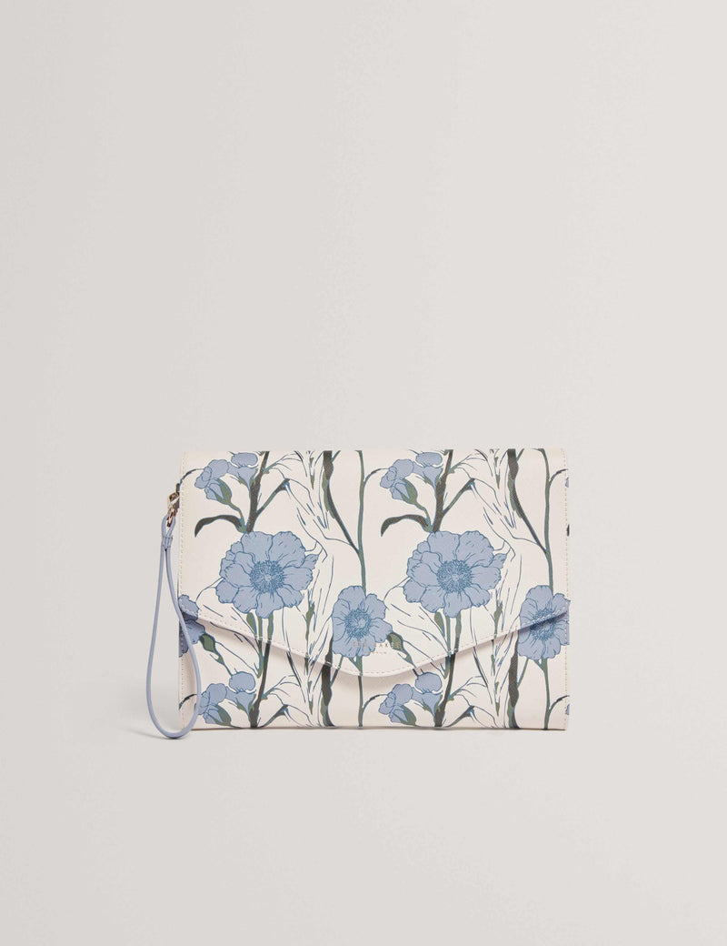 Ted Baker floral clutch bag with wrist strap, imported from the UK