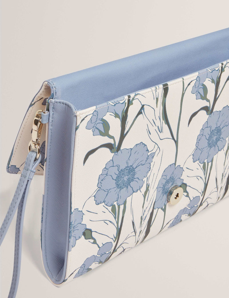 Ted Baker floral clutch bag with wrist strap, imported from the UK