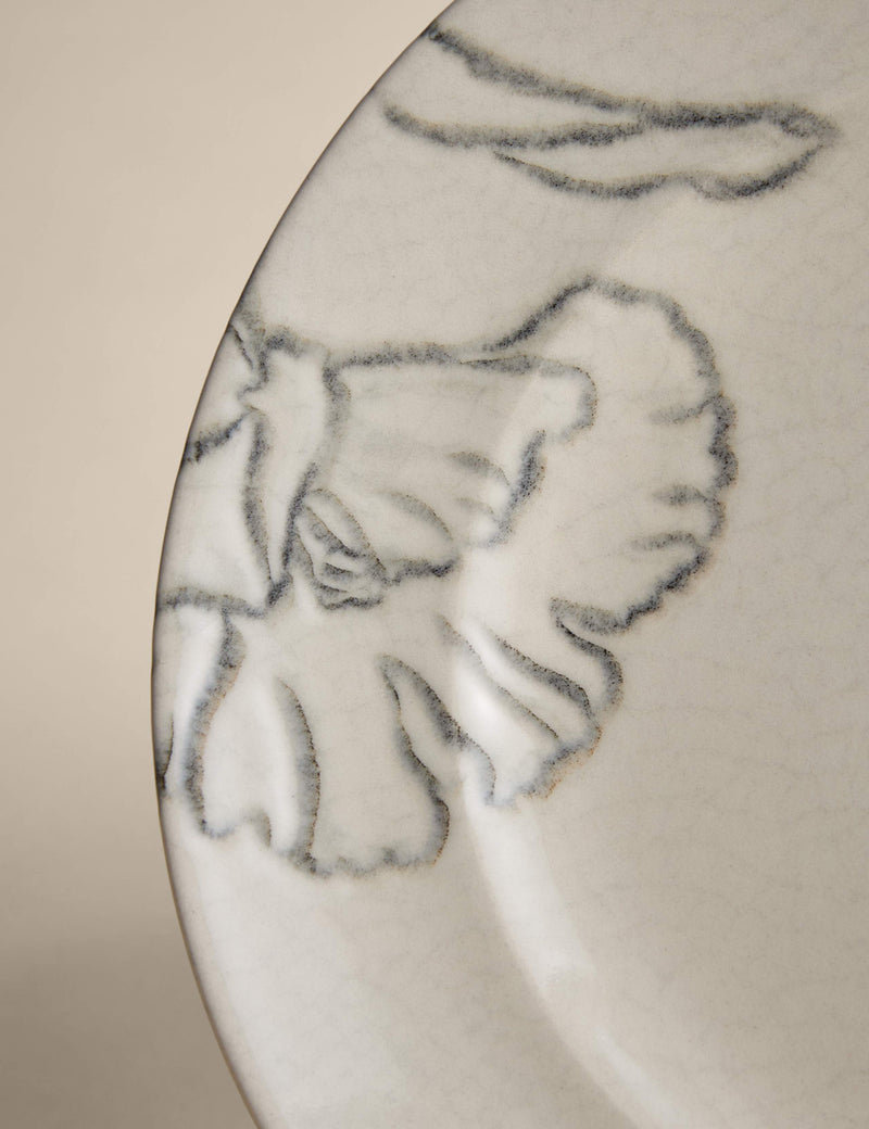 Floral crackle stoneware side plate - British product