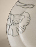 Floral crackle stoneware side plate - British product