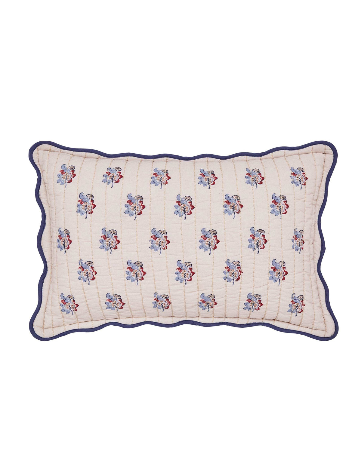 Floral Festival quilted cushion 100% cotton (British brand)
