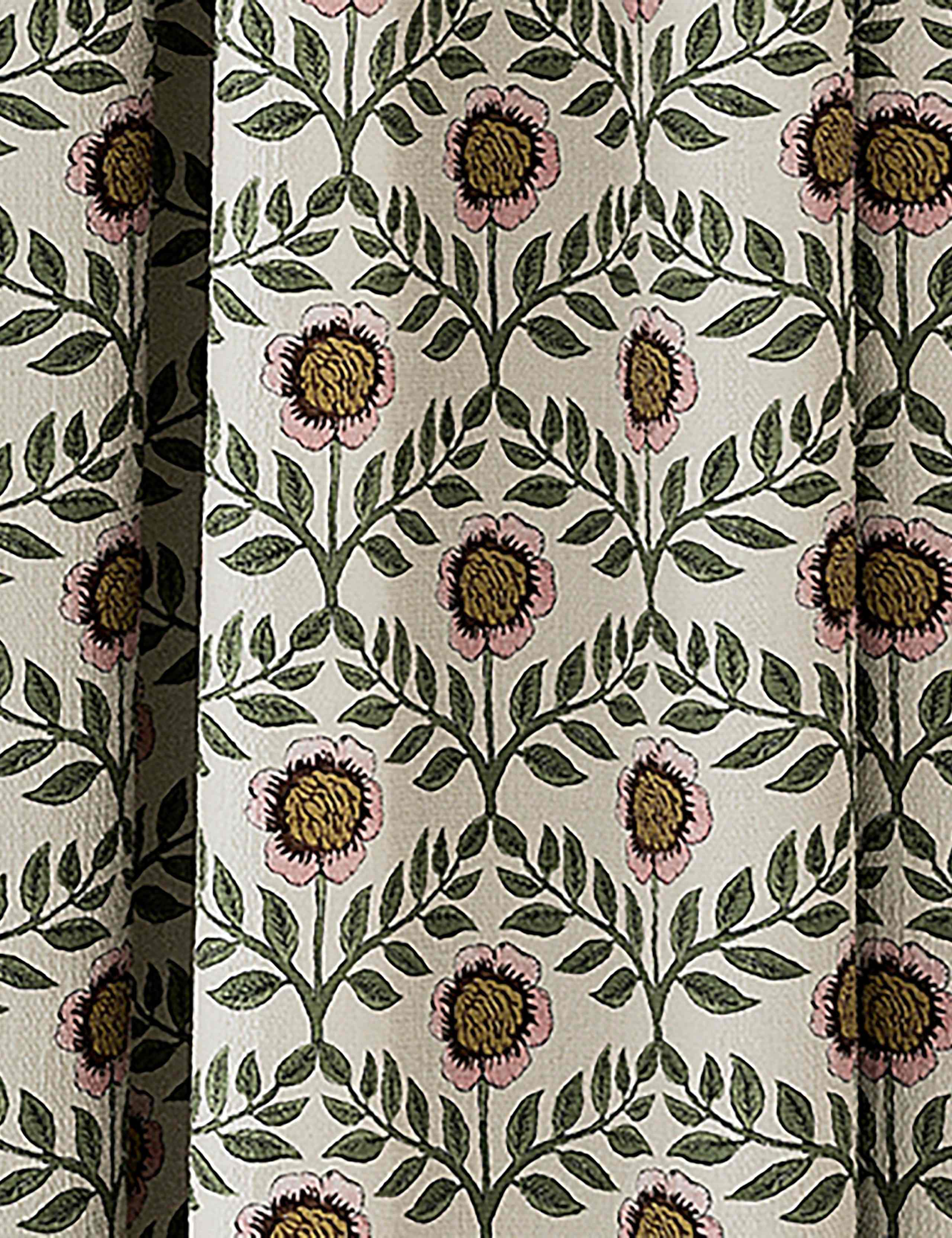 Joules floral foulard pencil pleat curtains - British product