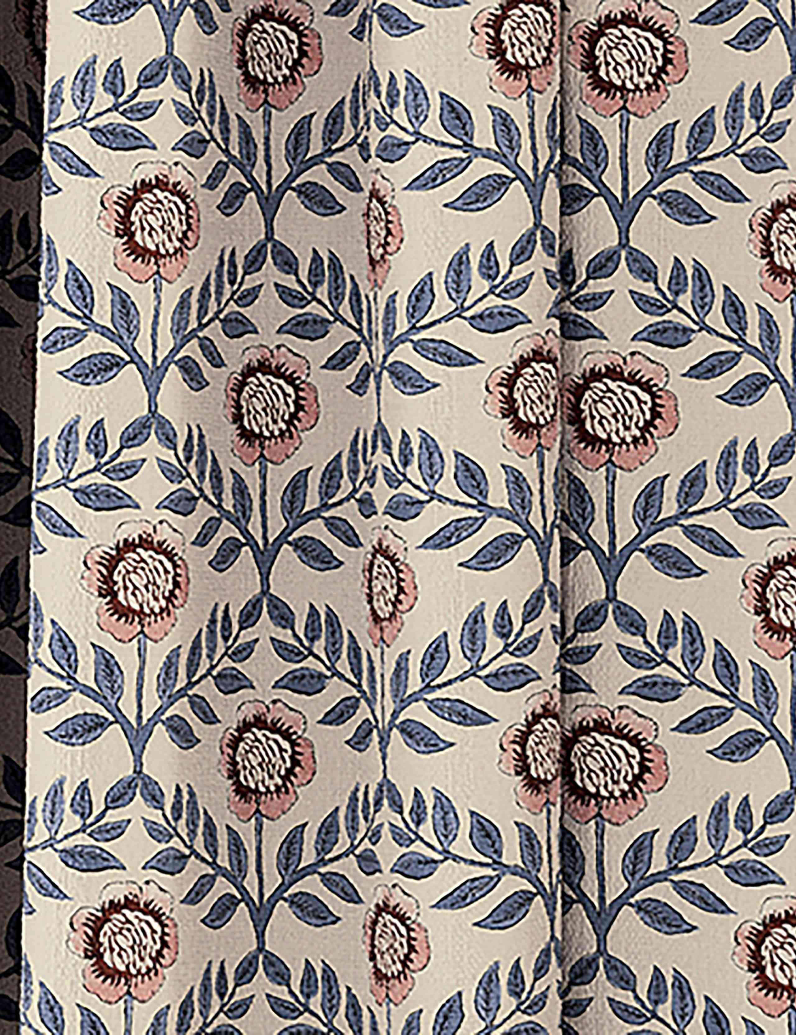 Joules Floral Foulard pure cotton pencil pleat curtains - British product