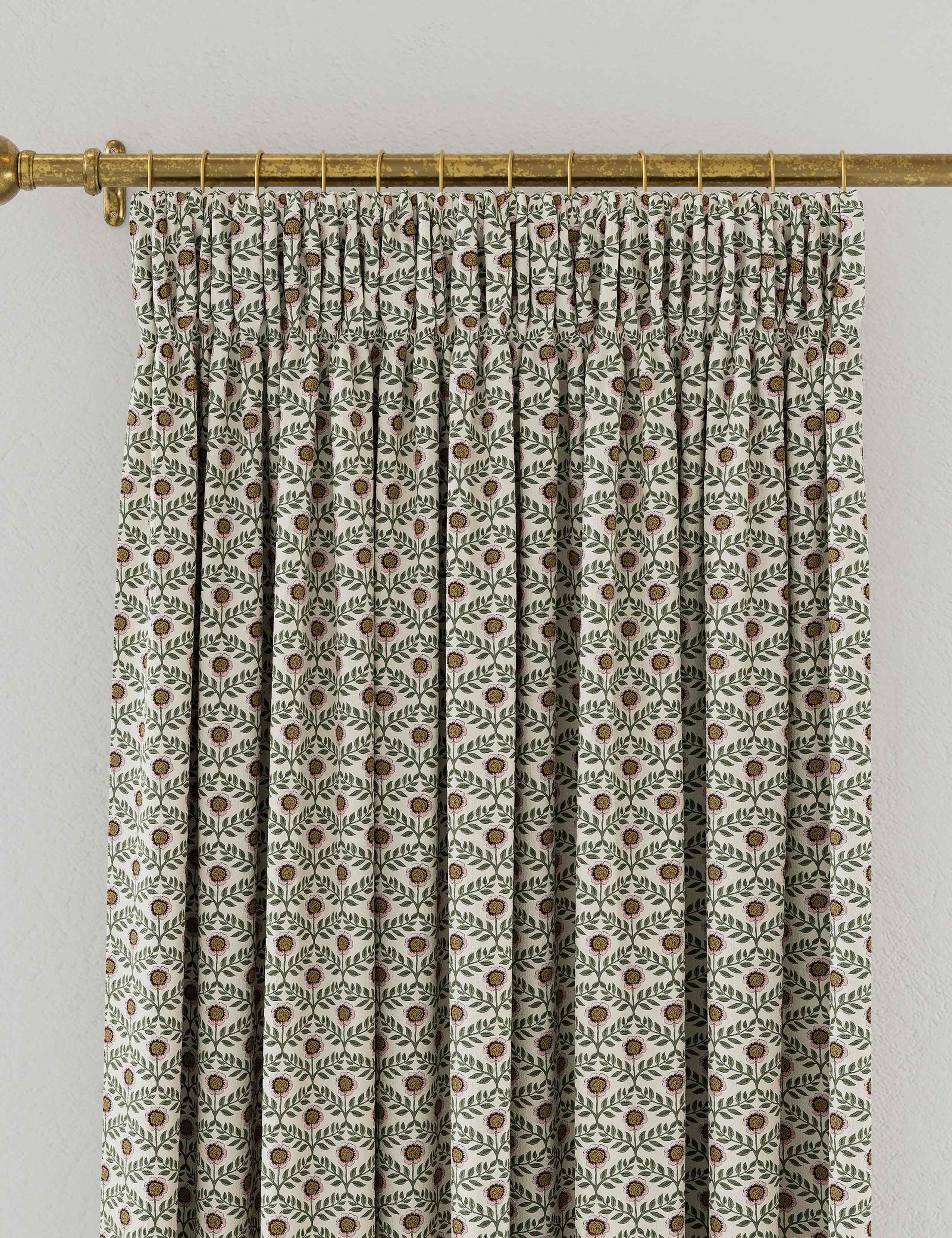 Joules floral foulard pencil pleat curtains - British product