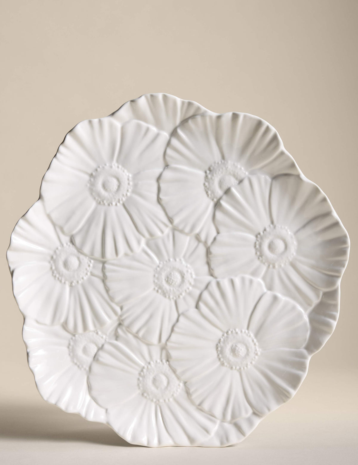 Floral stoneware serving platter 35.5cm, UK version