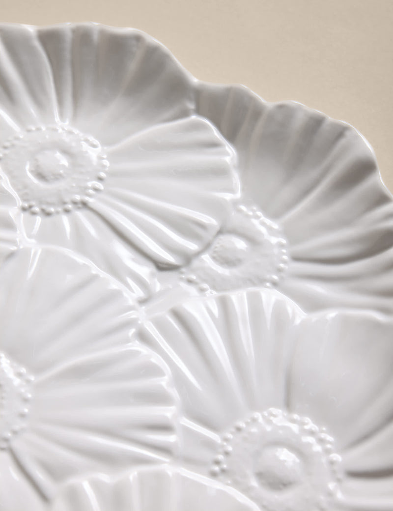 Floral stoneware serving platter 35.5cm, UK version