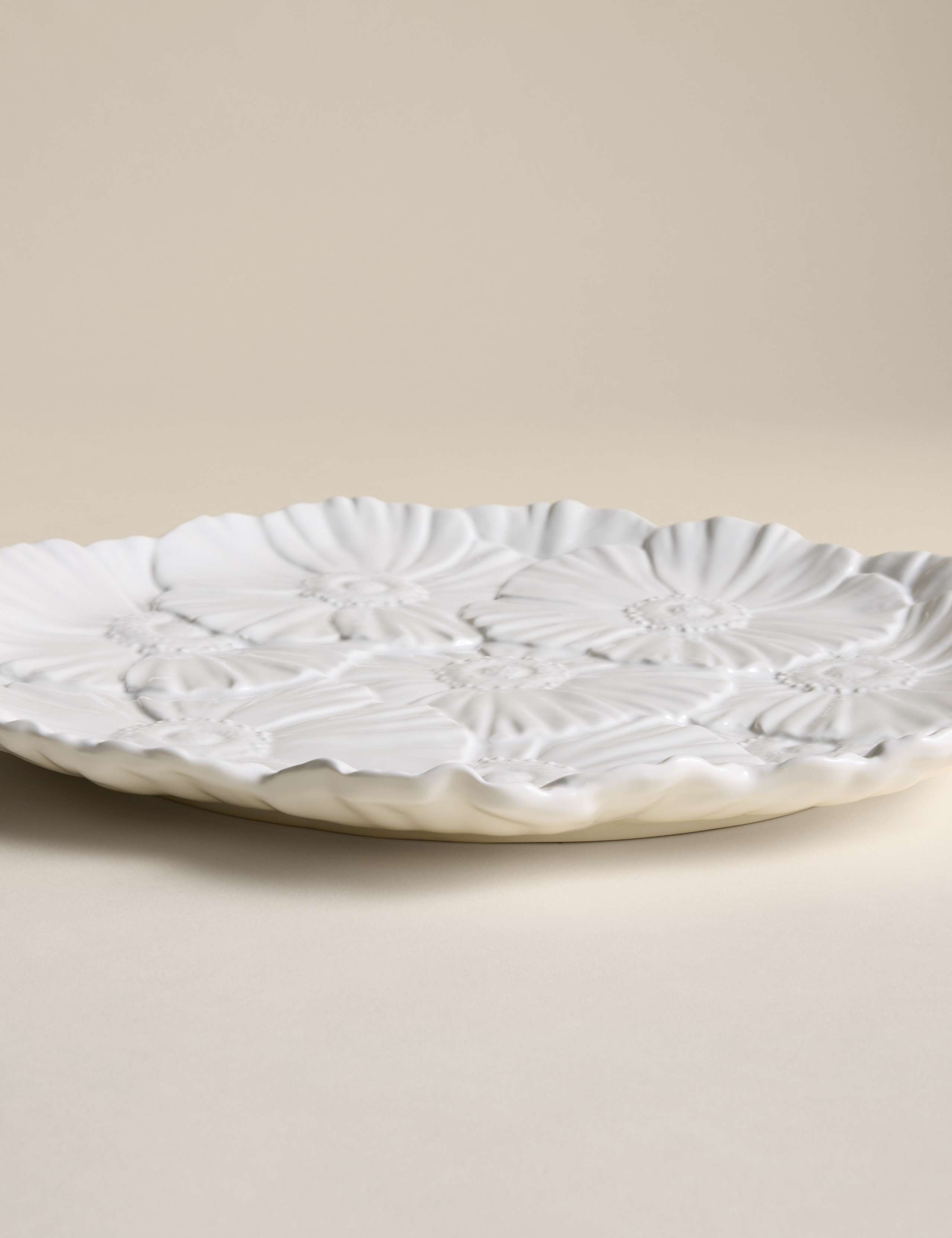 Floral stoneware serving platter 35.5cm, UK version