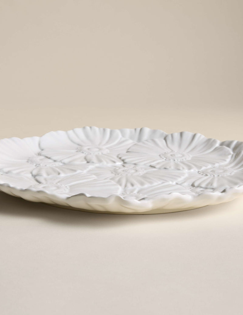 Floral stoneware serving platter 35.5cm, UK version