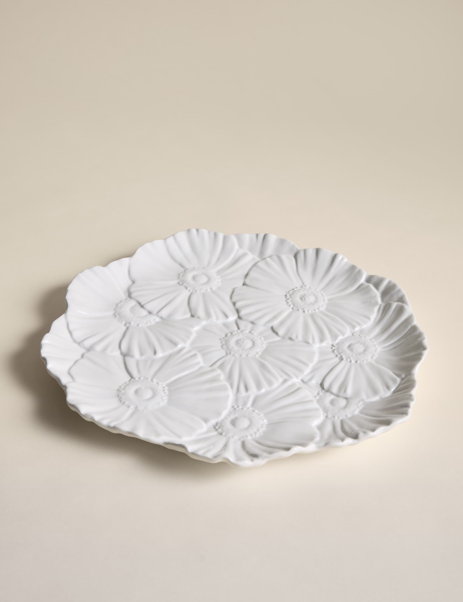 Floral stoneware serving platter 35.5cm, UK version