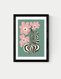 East End Prints floral stripe framed art - British product