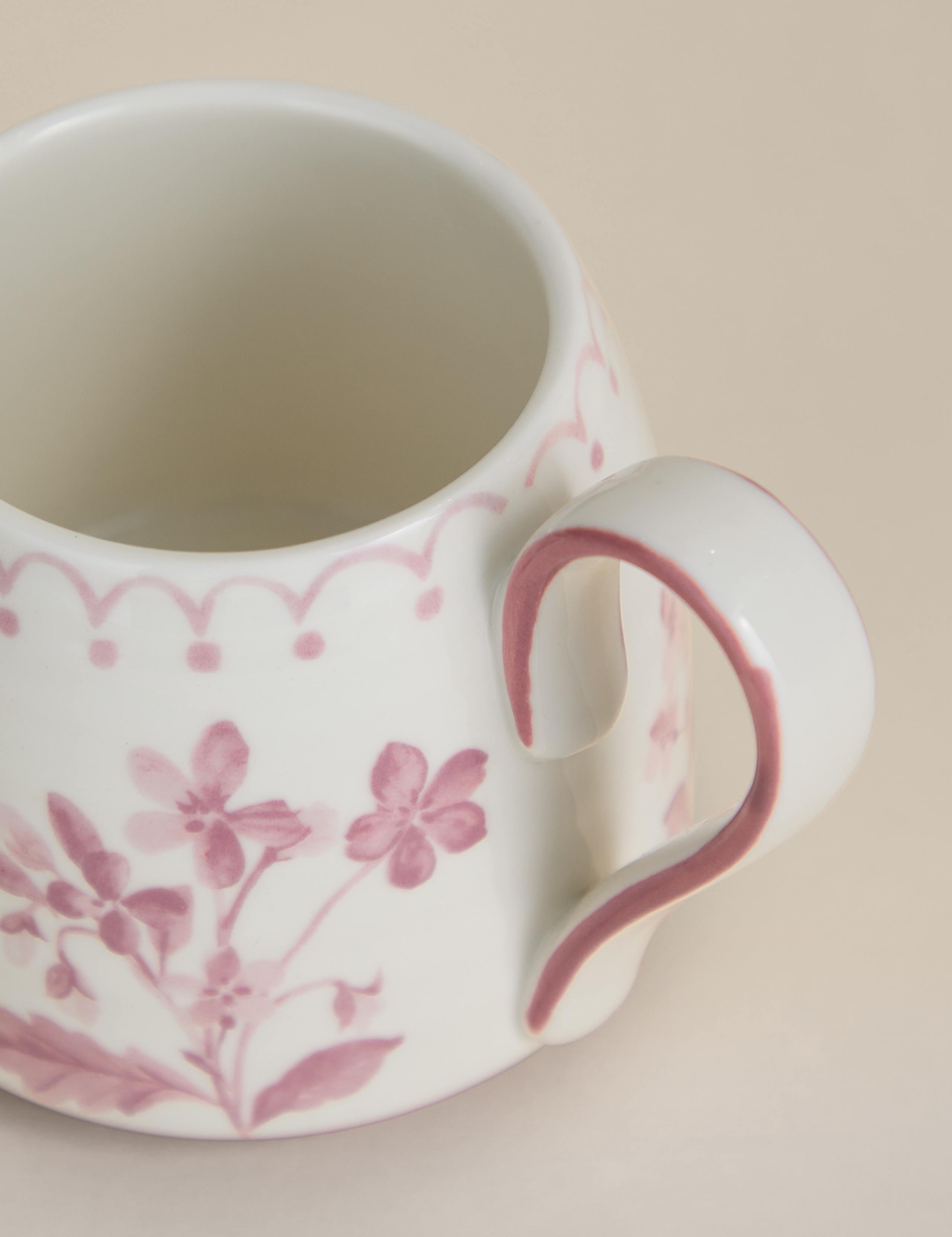Floral Tapered Stoneware Mug - British product