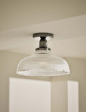 Florence flush ceiling light clear glass shade 30cm - British product
