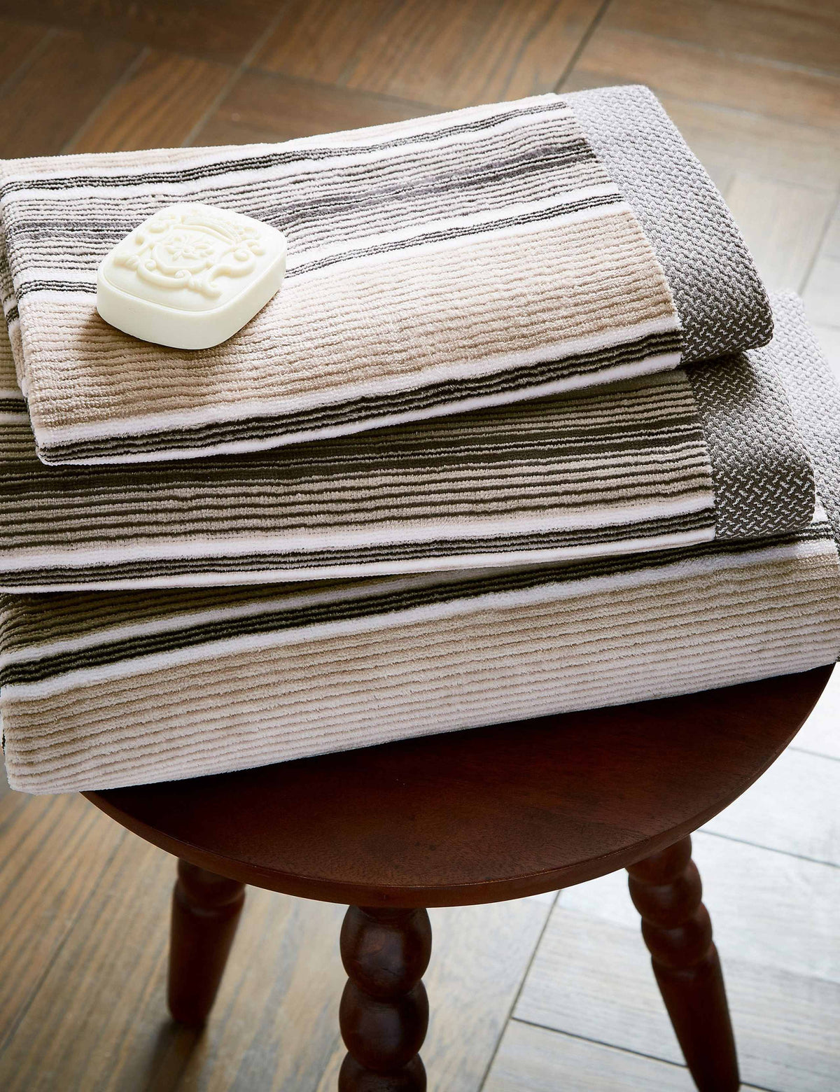 Bedeck of Belfast Florence Striped Towel (British brand)