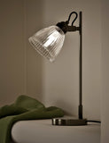 Florence lamp antique brass ribbed glass, imported from the UK