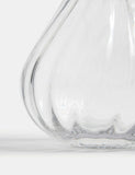 Fluted glass vase with wavy rim 25cm height - British product