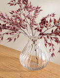 Fluted glass vase with wavy rim 25cm height - British product