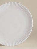 Fluted Hampton dinner plate made from china - British product
