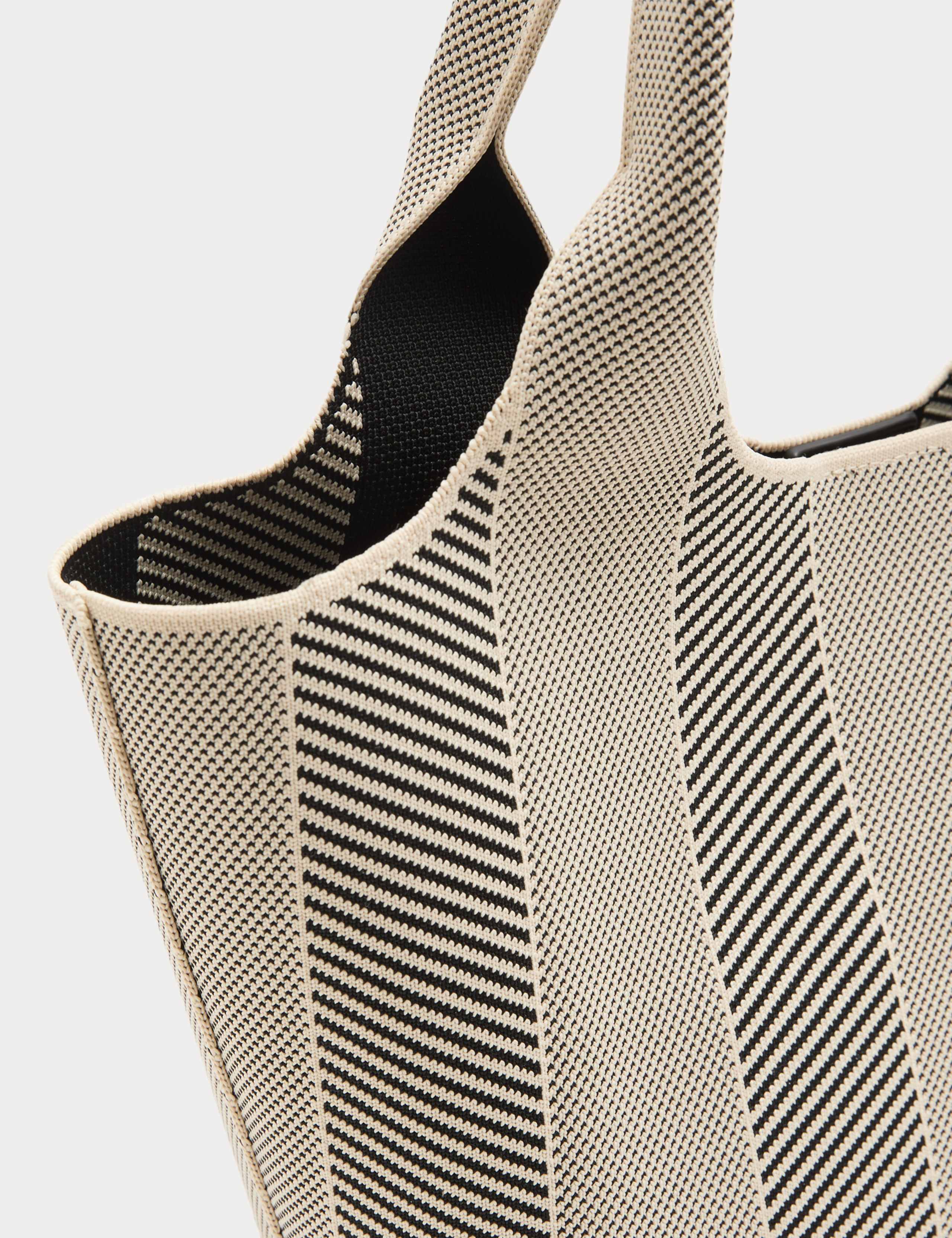 Flyknit striped top handle grab bag woven design - British product