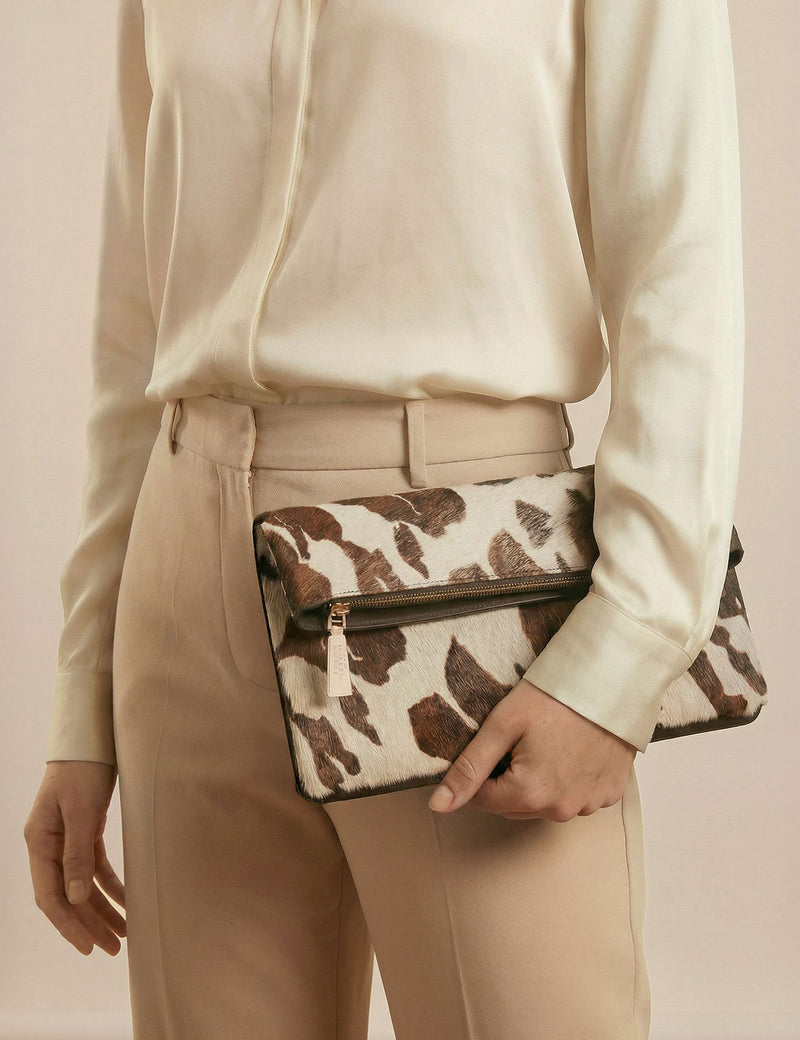 Jones Bootmaker fold over animal print clutch - British product