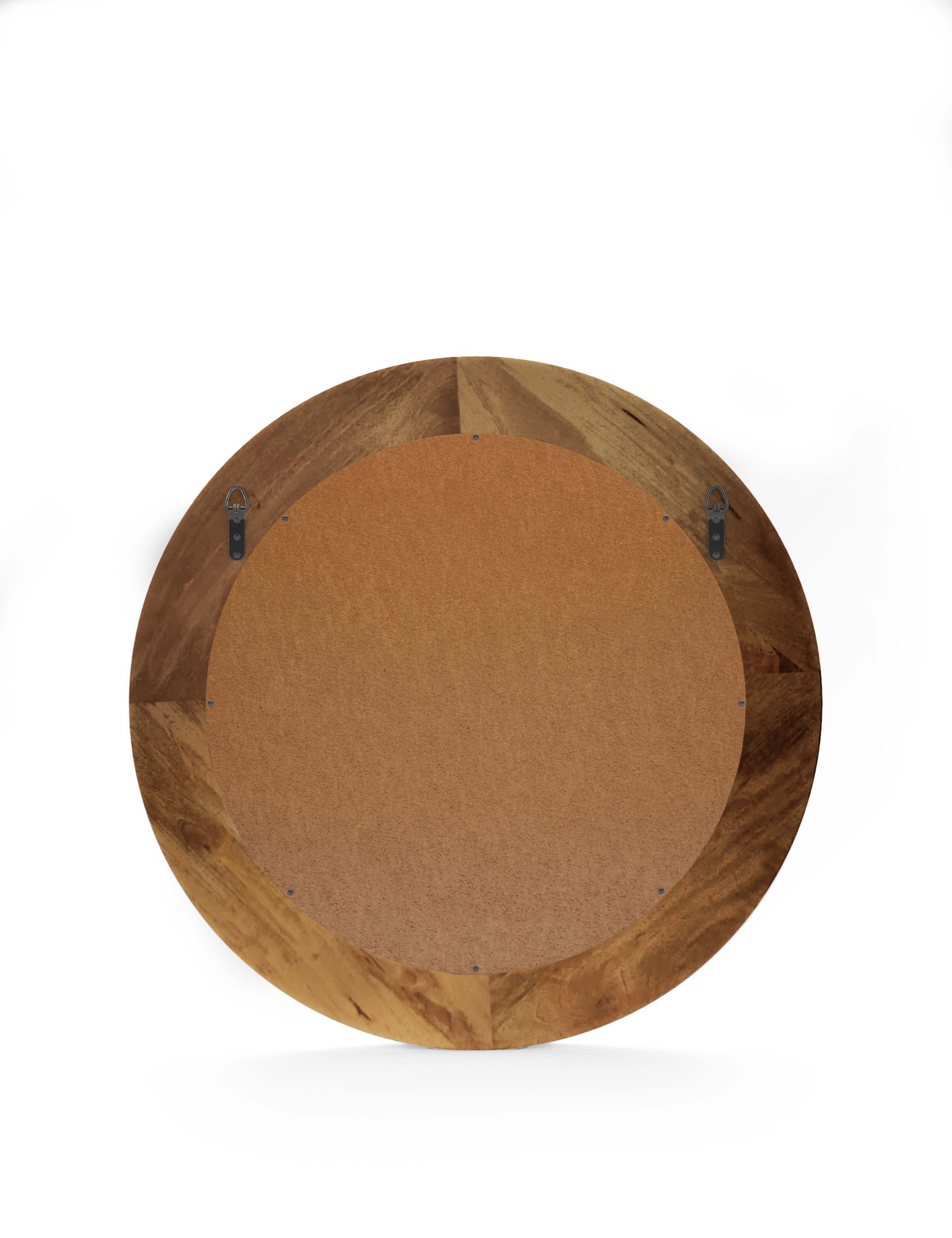Round wall mirror with wooden frame, 80 cm diameter - British product