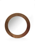 Round wall mirror with wooden frame, 80 cm diameter - British product
