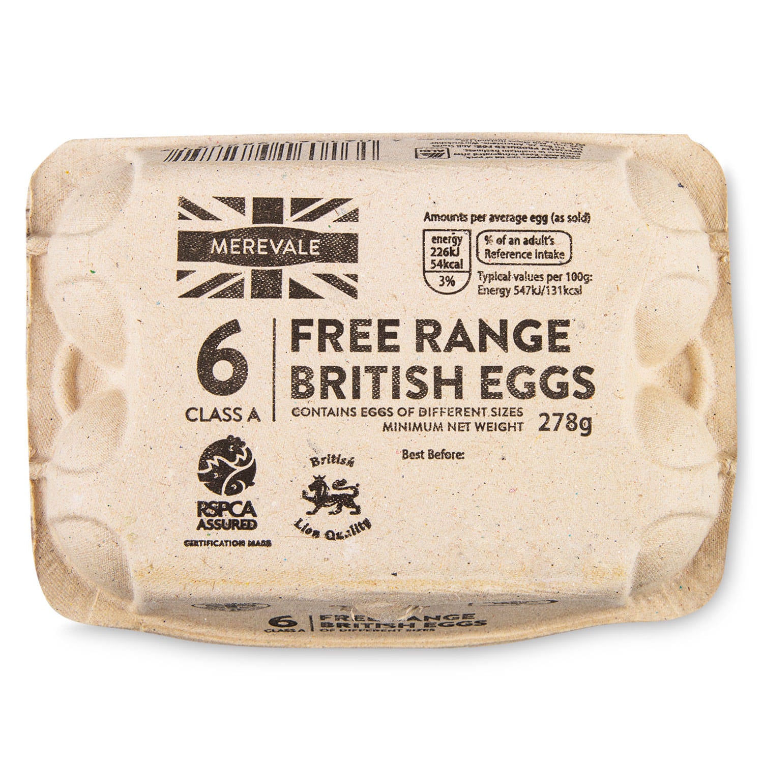 Free range eggs six pack for breakfast and baking - British product