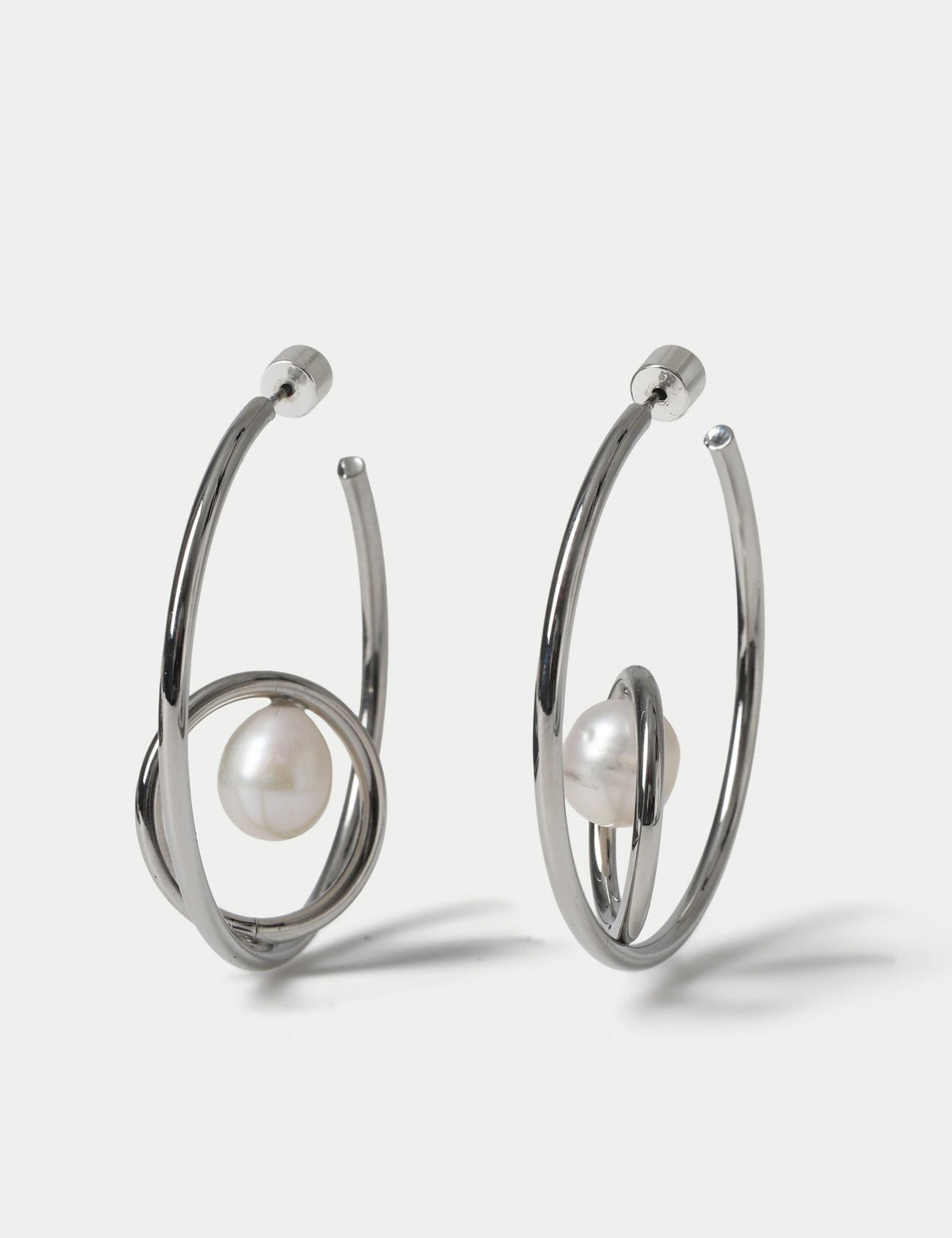 Autograph freshwater pearl hoop earrings, UK version