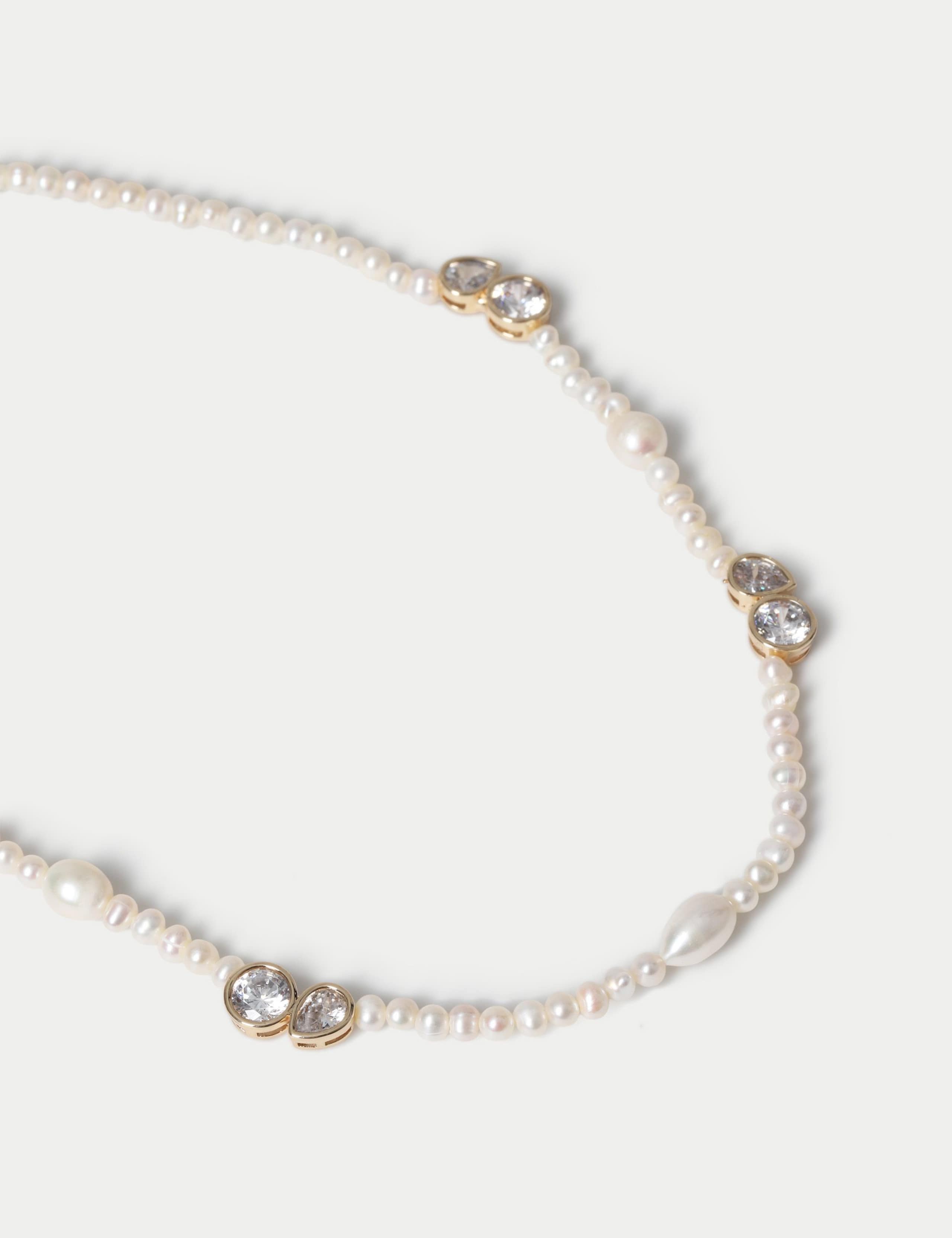 Autograph freshwater pearl cubic zirconia necklace, UK version