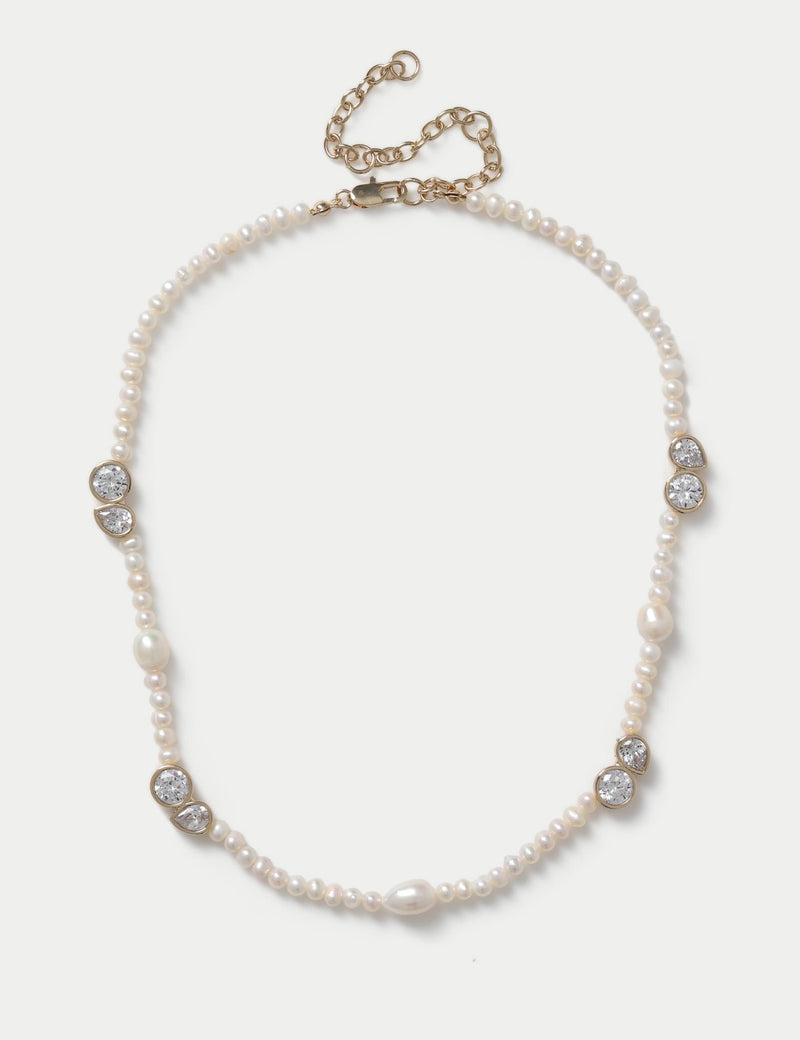 Autograph freshwater pearl cubic zirconia necklace, UK version