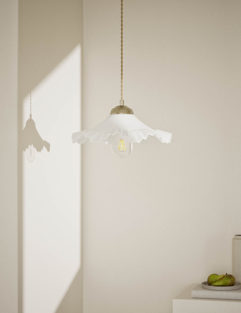 Frill glass pendant ceiling light 28cm (British brand)