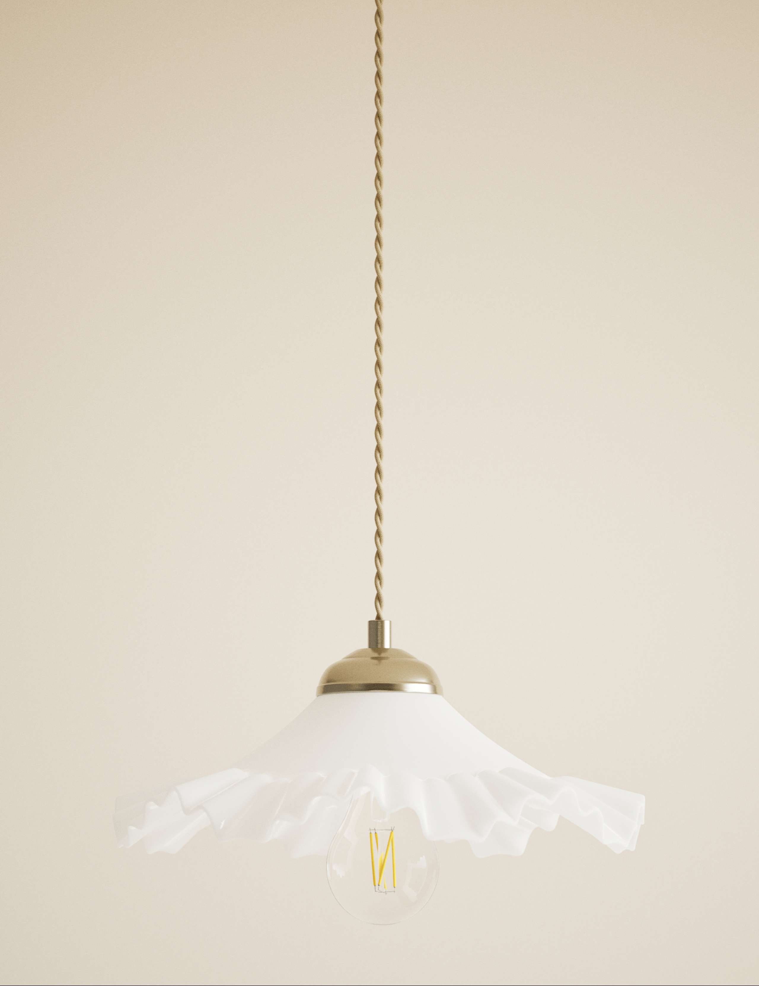 Frill glass pendant ceiling light 28cm (British brand)