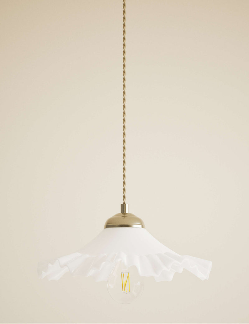 Frill glass pendant ceiling light 28cm (British brand)
