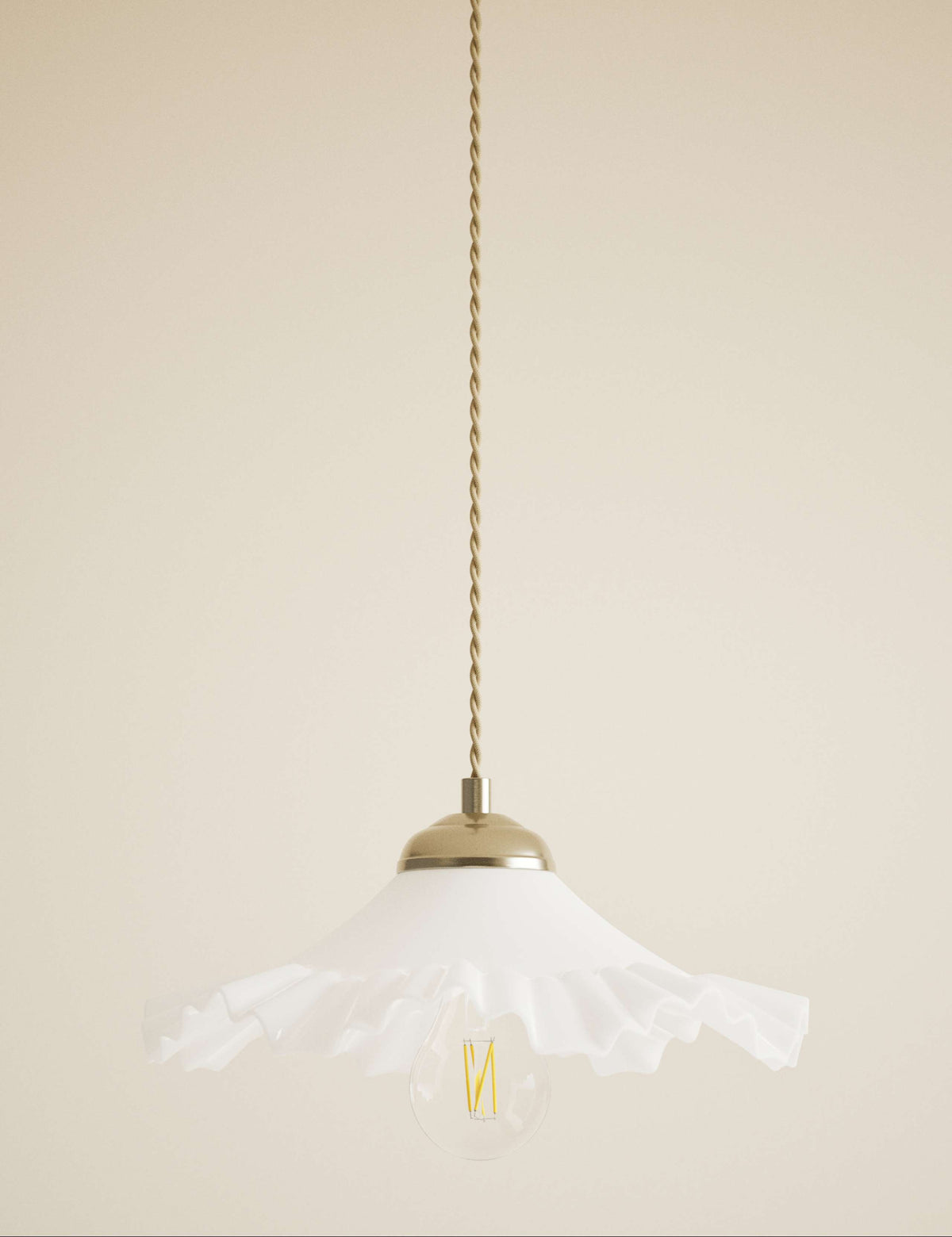 Frill glass pendant ceiling light 28cm (British brand)
